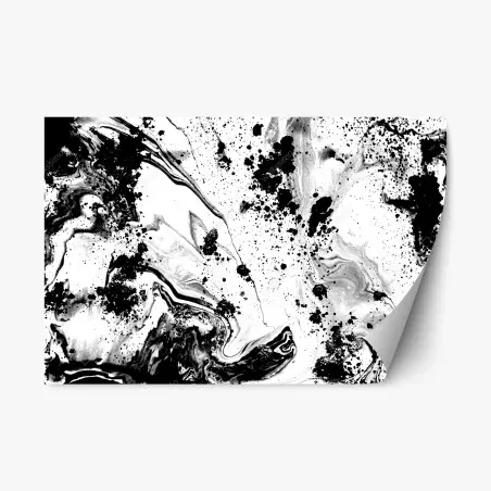 Repositionierbarer Aufkleber monochromes marmormuster abstrakt – Wallnifity®