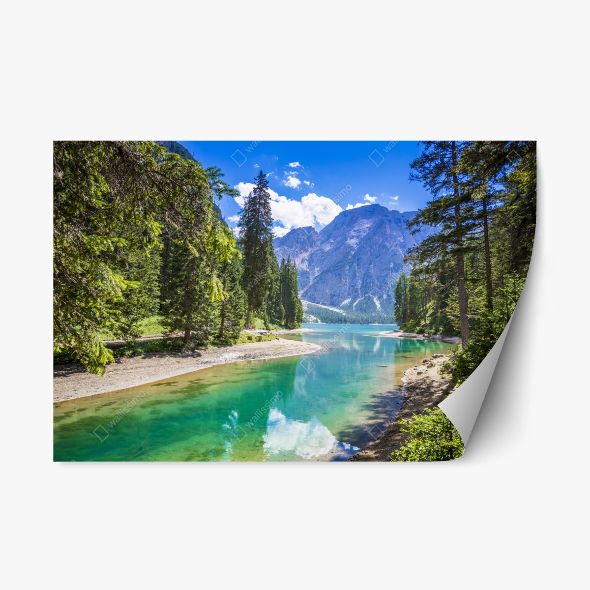 Repositionierbarer Aufkleber Pragser Wildsee türkisblauer bergsee – Wallnifity®