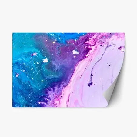 Repositionierbarer Aufkleber lebendige blau-violette abstrakte acrylmalerei – Wallnifity®