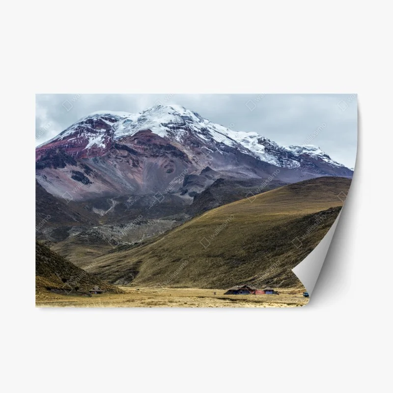Repositionierbarer Aufkleber majestätisches schneebedecktes bergtal – Wallnifity® Repositionierbarer Aufkleber majestätisches schneebedecktes bergtal – Wallnifity®