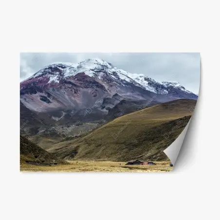 Repositionierbarer Aufkleber majestätisches schneebedecktes bergtal – Wallnifity®