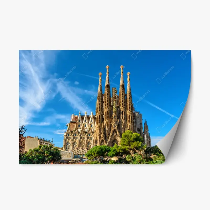 Repositionierbarer Aufkleber Sagrada Familia in Barcelona