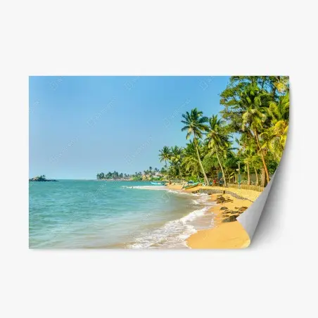 Repositionierbarer Aufkleber tropischer palmenstrand – Wallnifity®