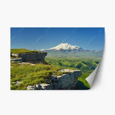 Repositionierbarer Aufkleber majestätischer Elbrus am morgen – Wallnifity®