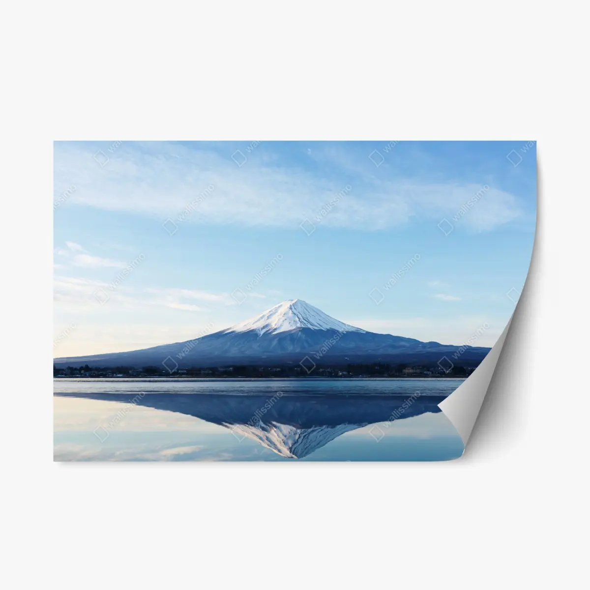 Repositionierbarer Aufkleber berg Fuji spiegelung im see – Wallnifity®