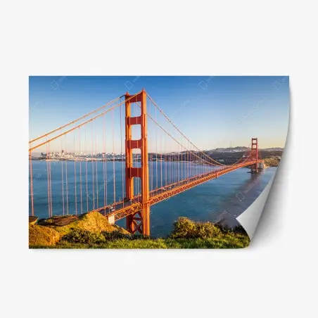 Repositionierbarer Aufkleber panoramablick auf die Golden Gate Bridge – Wallnifity®