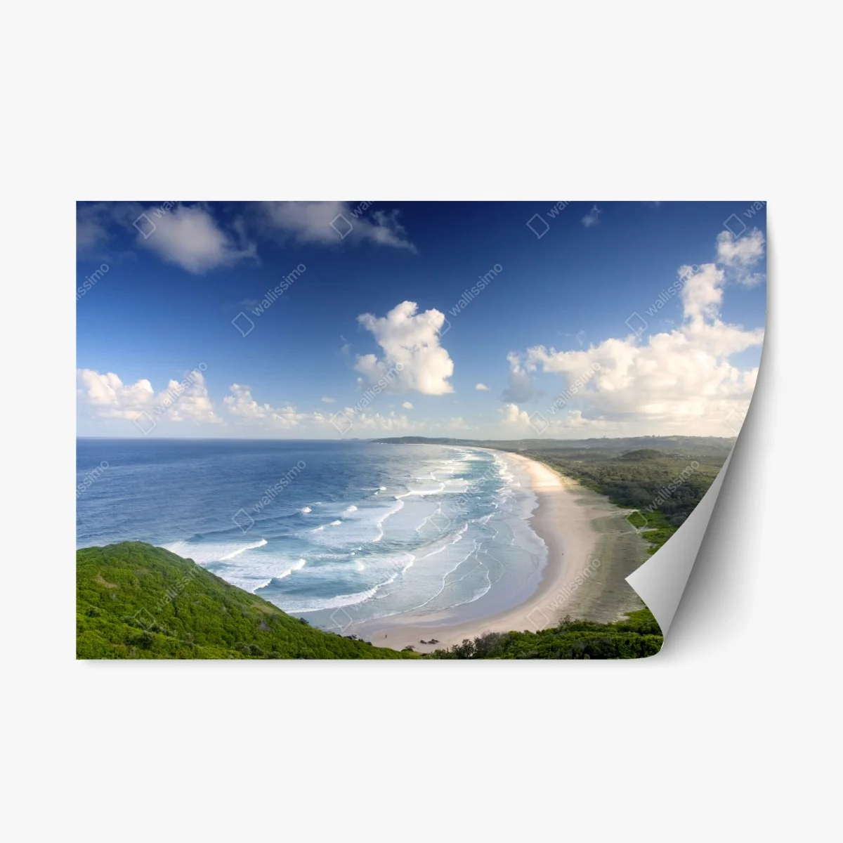 Repositionierbarer Aufkleber panorama der küste von Byron Bay – Wallnifity® Repositionierbarer Aufkleber panorama der küste von Byron Bay – Wallnifity®