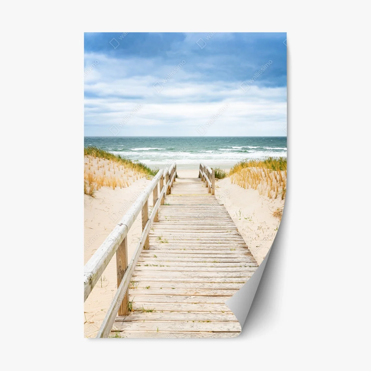 Repositionierbarer Aufkleber holzsteg zum meer, Sylt – Wallnifity® Repositionierbarer Aufkleber holzsteg zum meer, Sylt – Wallnifity®