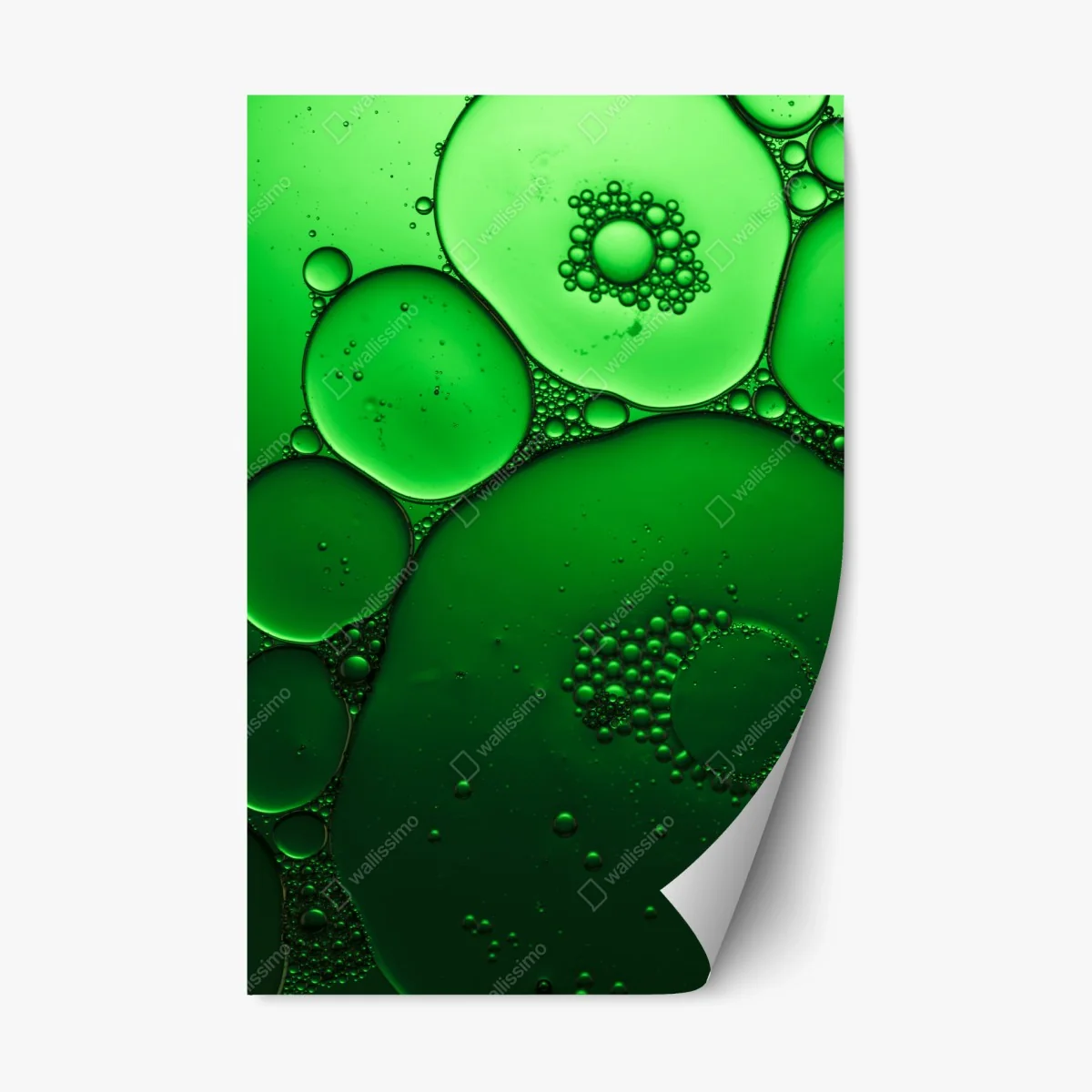 Repositionierbarer Aufkleber grüne blasen abstrakte komposition – Wallnifity® Repositionierbarer Aufkleber grüne blasen abstrakte komposition – Wallnifity®