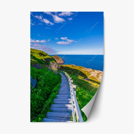 Repositionierbarer Aufkleber küstenpfad mit blick auf das meer – Wallnifity®