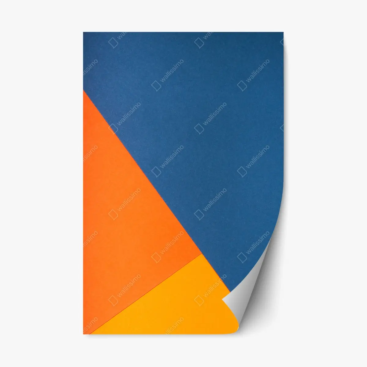 Repositionierbarer Aufkleber mutige geometrische komposition in blau und orange – Wallnifity® Repositionierbarer Aufkleber mutige geometrische komposition in blau und orange – Wallnifity®
