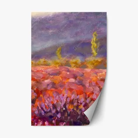 Repositionierbarer Aufkleber Provence lavendelfeld gemälde – Wallnifity®