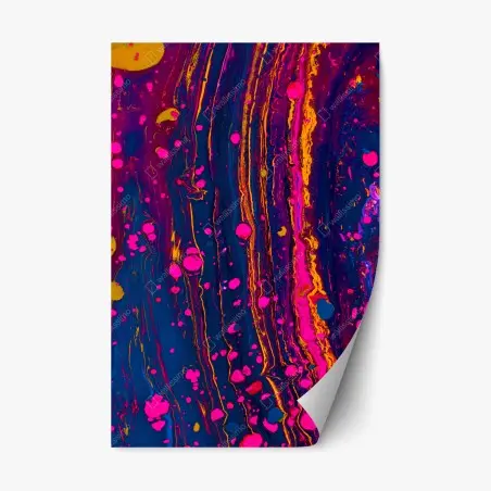 Repositionierbarer Aufkleber neon marmorierte abstrakte wandgrafik – Wallnifity®