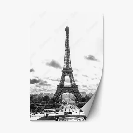 Repositionierbarer Aufkleber Paris Eiffelturm in monochrom – Wallnifity®