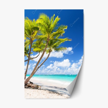 Repositionierbarer Aufkleber tropischer palmstrand in Punta Cana – Wallnifity®