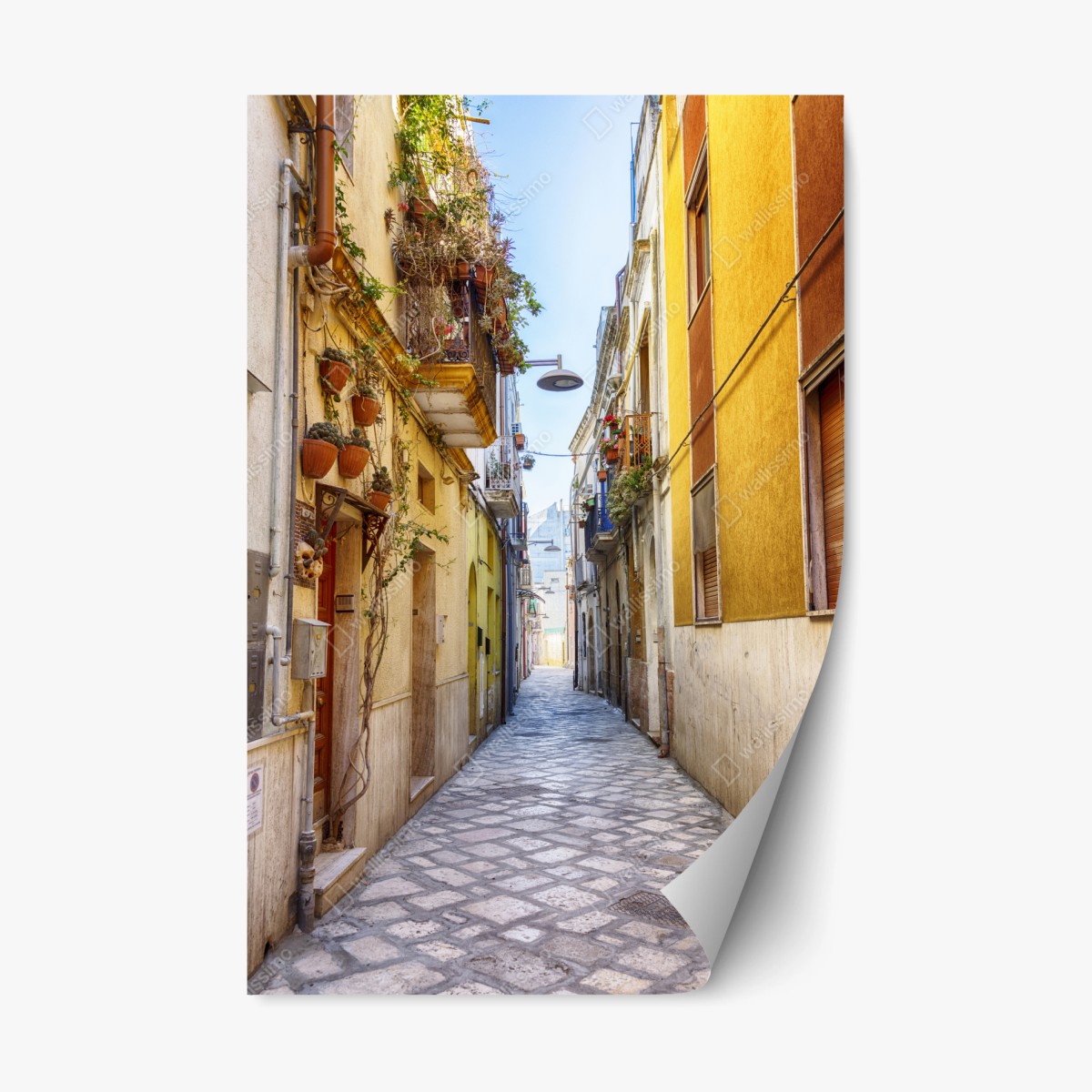 Repositionierbarer Aufkleber sonnige gasse in Brindisi – Wallnifity®