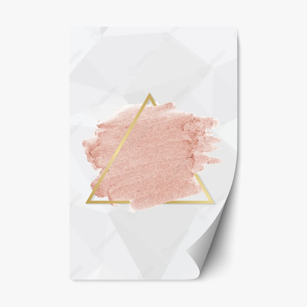 Repositionierbarer Aufkleber pastellrosa geometrisches dreieck – Wallnifity® Repositionierbarer Aufkleber pastellrosa geometrisches dreieck – Wallnifity®