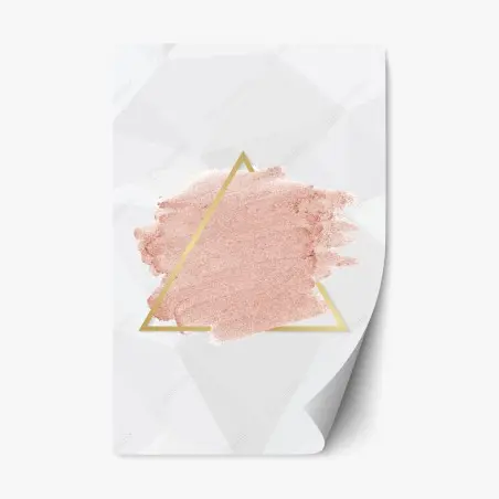 Repositionierbarer Aufkleber pastellrosa geometrisches dreieck – Wallnifity®