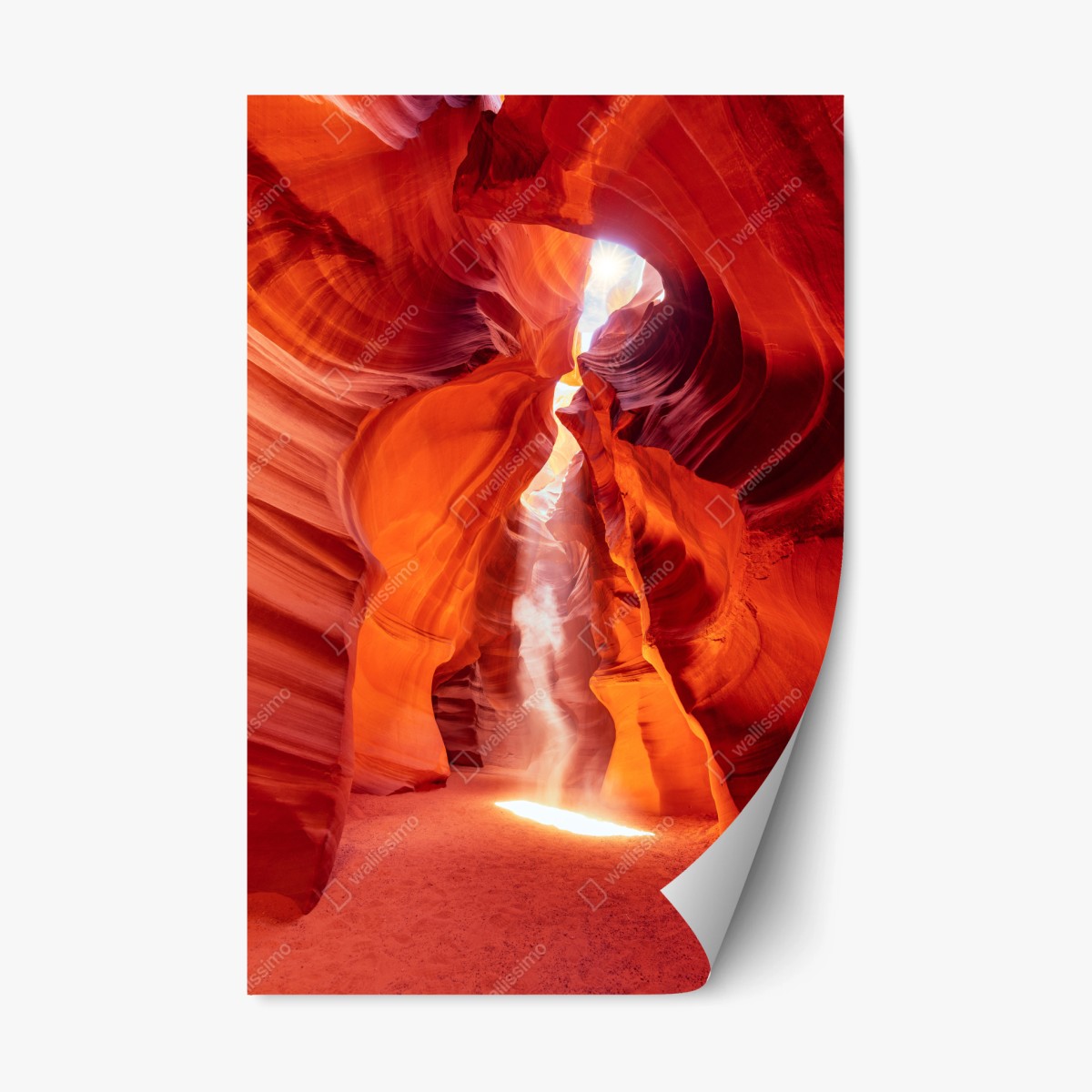 Repositionierbarer Aufkleber sonnenstrahl in einer sandsteinschlucht – Wallnifity®