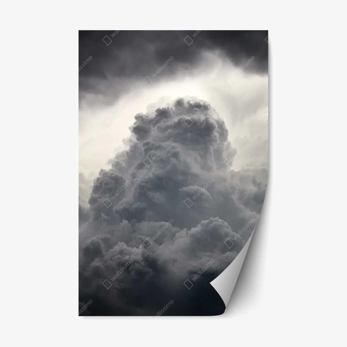 Repositionierbarer Aufkleber dramatische graue wolkenlandschaft – Wallnifity® Repositionierbarer Aufkleber dramatische graue wolkenlandschaft – Wallnifity®