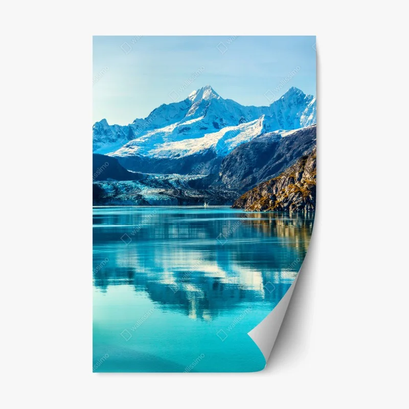 Repositionierbarer Aufkleber ruhiger türkisfarbener bergsee