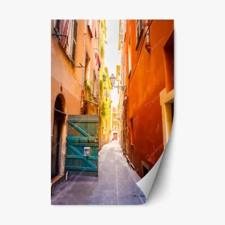 Repositionierbarer Aufkleber bunte gasse im mediterranen stil – Wallnifity®