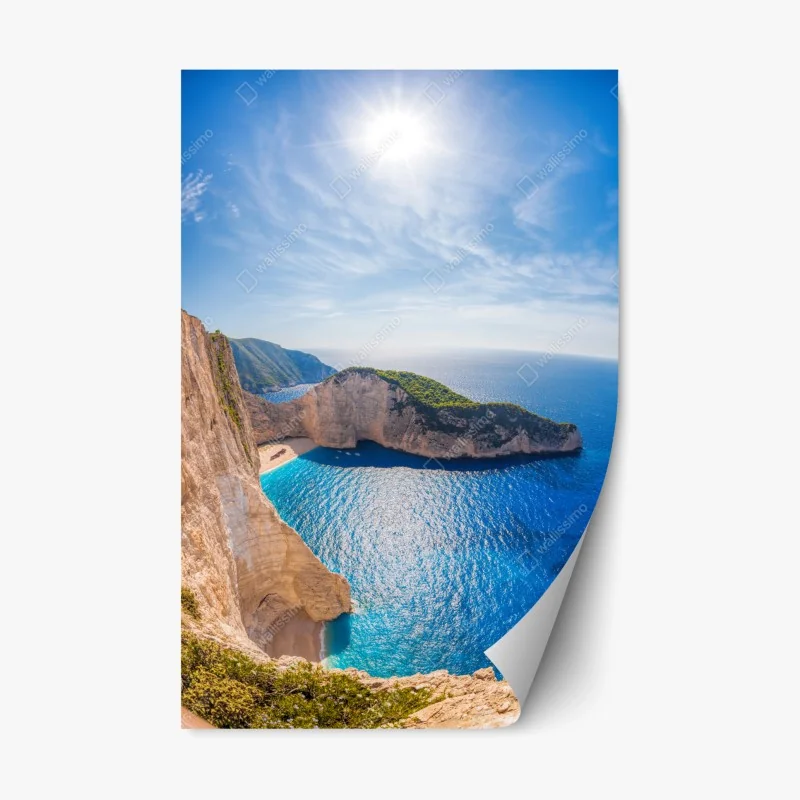Repositionierbarer Aufkleber sonnenklippen am Navagio strand, Zakynthos