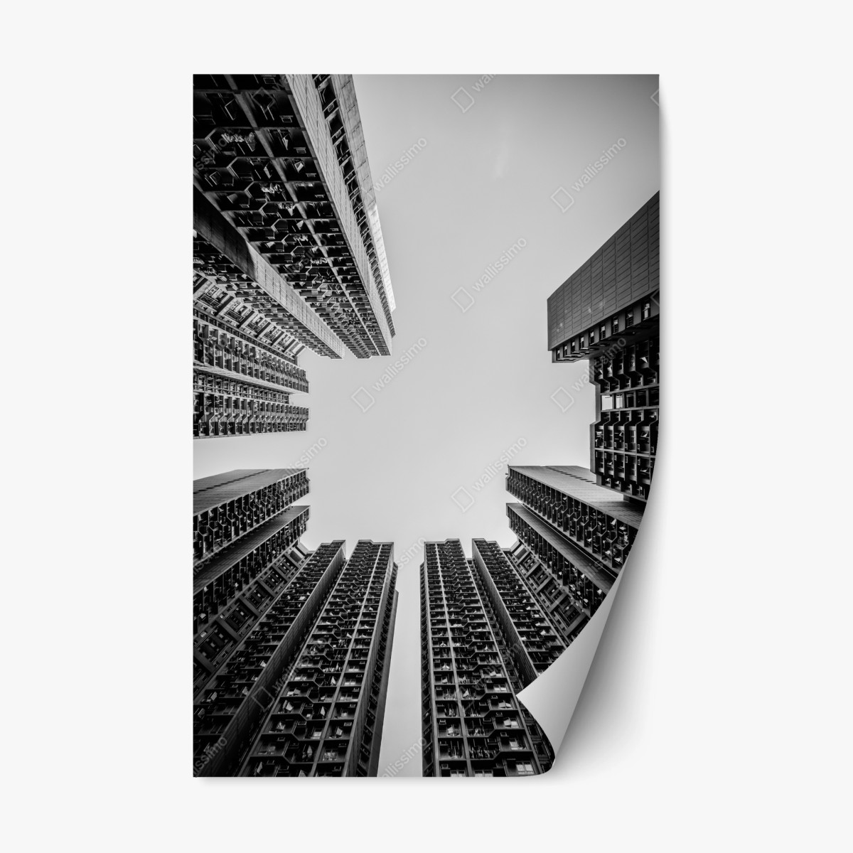 Repositionierbarer Aufkleber städtische perspektive hochhäuser – Wallnifity®