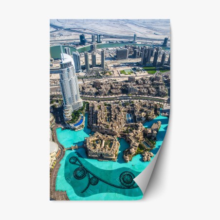 Repositionierbarer Aufkleber luftaufnahme von Downtown Dubai – Wallnifity®