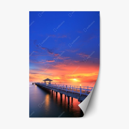 Repositionierbarer Aufkleber mole bei sonnenuntergang am strand – Wallnifity®