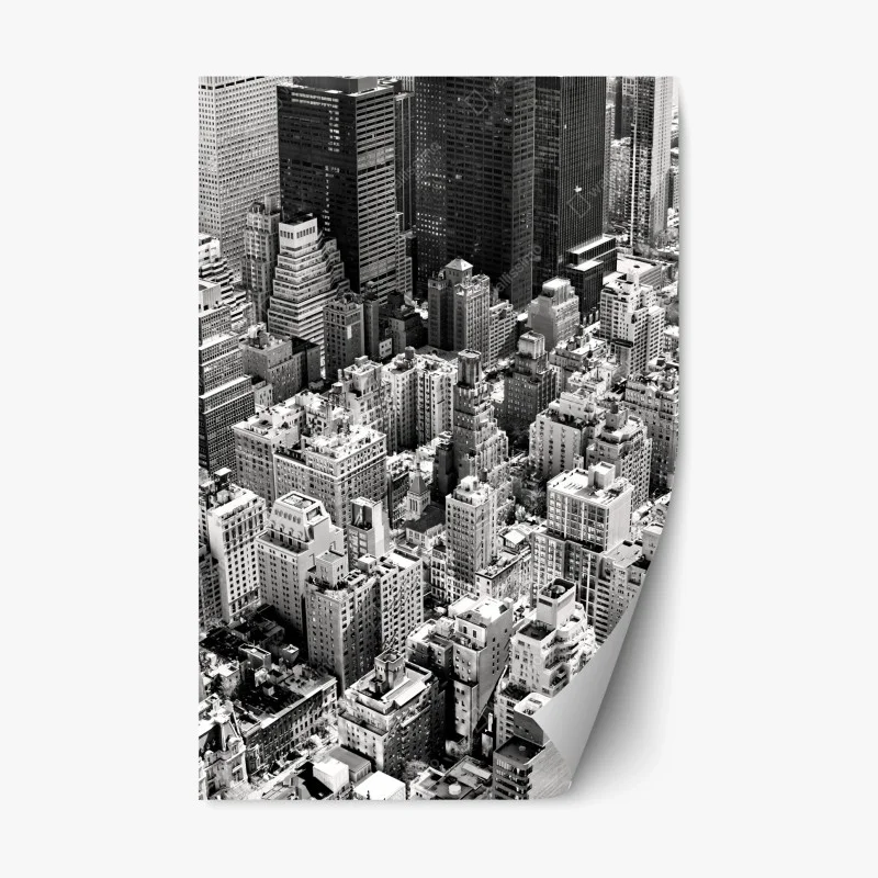 Repositionierbarer Aufkleber Manhattan luftaufnahme skyline in monochrom