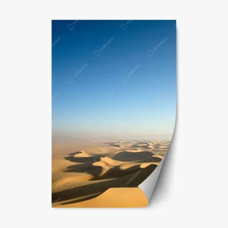 Repositionierbarer Aufkleber endlose wüstendünen unter blauem himmel – Wallnifity®