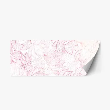 Repositionierbarer Aufkleber zartes rosa blumenlinienmuster – Wallnifity®