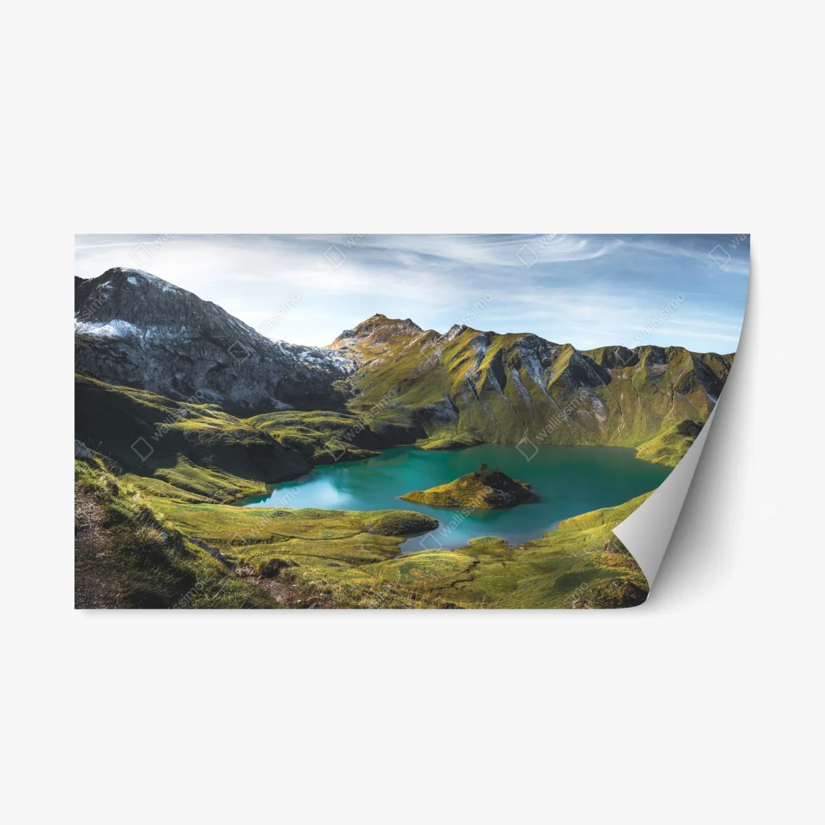 Repositionierbarer Aufkleber türkises seeidyll am Schrecksee, Bayern – Wallnifity® Repositionierbarer Aufkleber türkises seeidyll am Schrecksee, Bayern – Wallnifity®