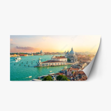 Repositionierbarer Aufkleber sonnenuntergangspanorama von Venedig – Wallnifity®