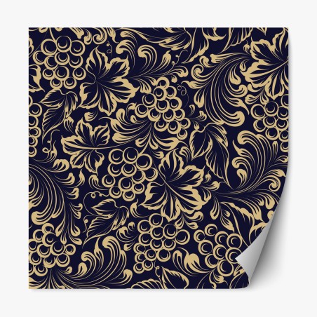 Repositionierbarer Aufkleber elegantes barockes weintraubenmuster in gold – Wallnifity®