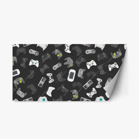 Repositionierbarer Aufkleber retro controller muster – Wallnifity®