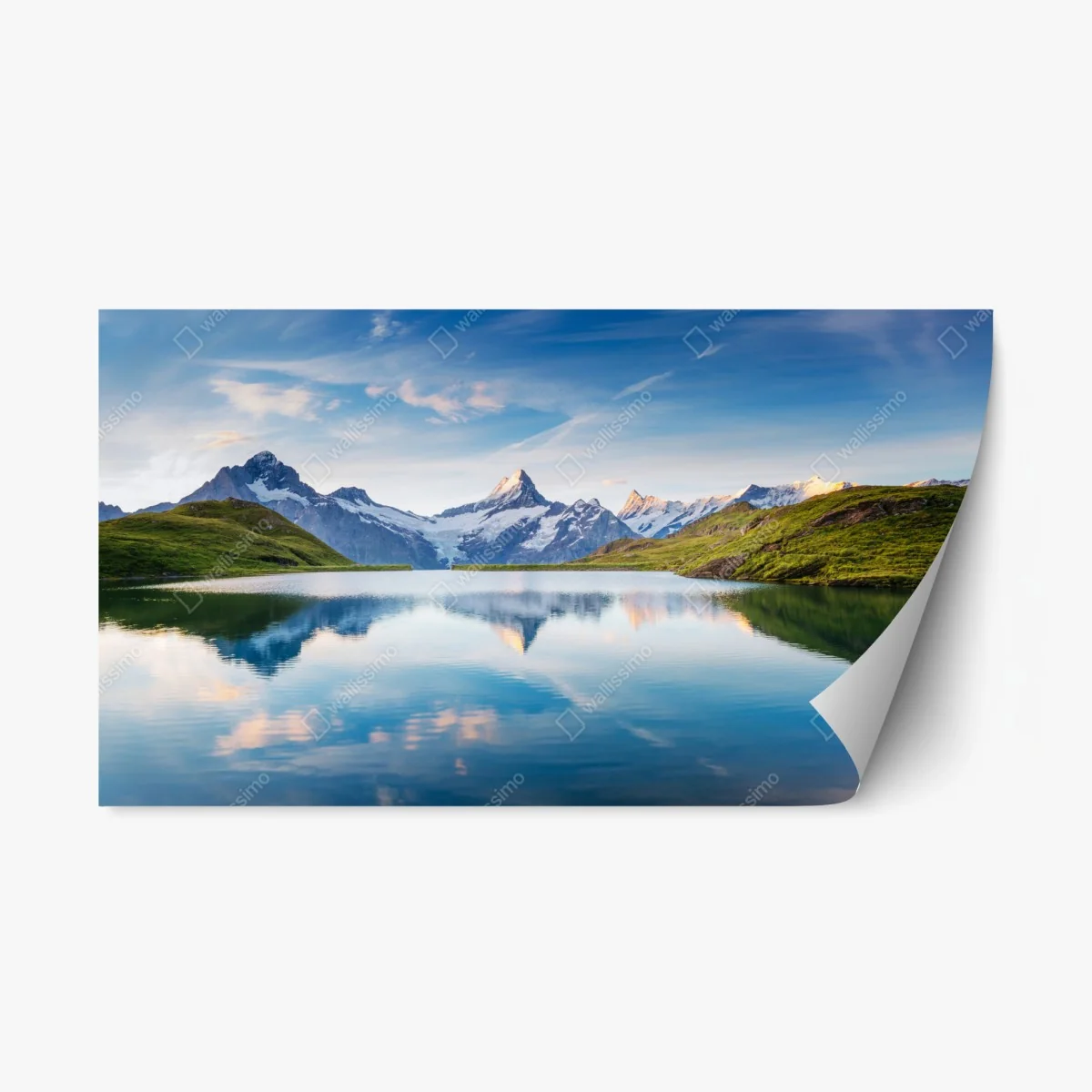 Repositionierbarer Aufkleber majestätische Alpen-reflexion am Bachalpsee – Wallnifity® Repositionierbarer Aufkleber majestätische Alpen-reflexion am Bachalpsee – Wallnifity®