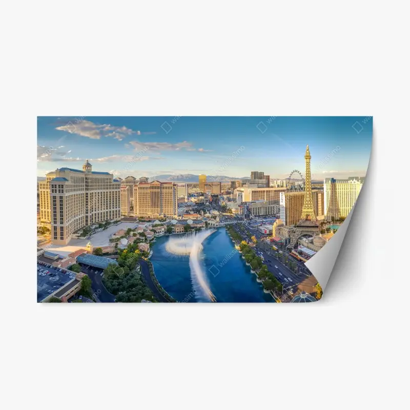 Repositionierbarer Aufkleber abendliches panorama von Las Vegas am strip