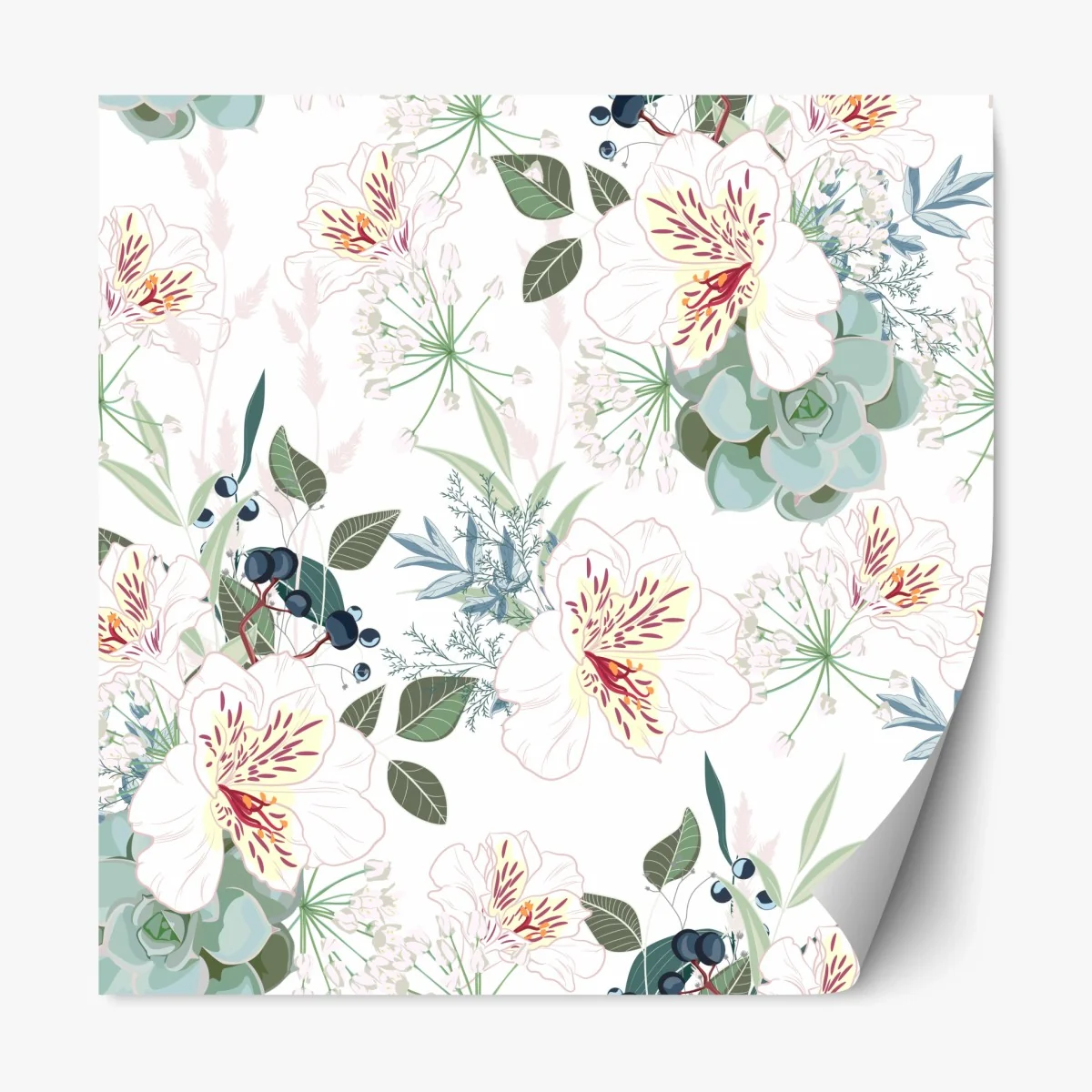 Repositionierbarer Aufkleber zartes pastell blumenmuster – Wallnifity® Repositionierbarer Aufkleber zartes pastell blumenmuster – Wallnifity®