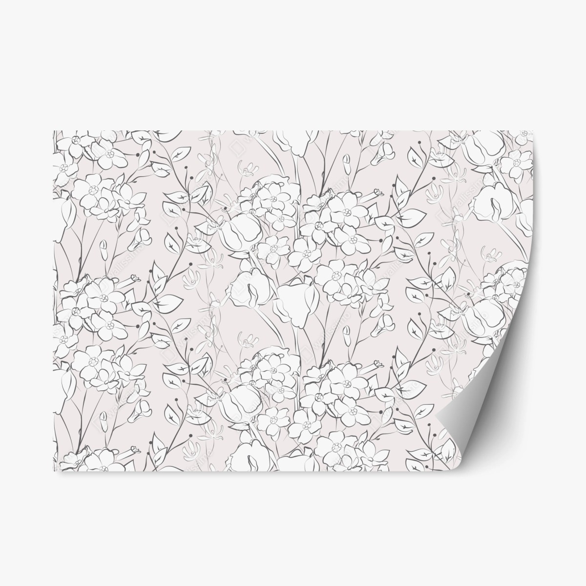 Repositionierbarer Aufkleber zartes pastellblumenmuster – Wallnifity®