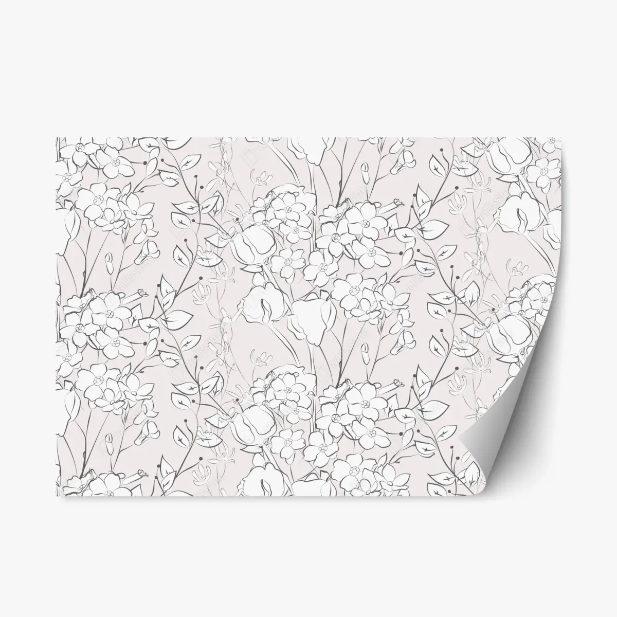 Repositionierbarer Aufkleber zartes pastellblumenmuster – Wallnifity®