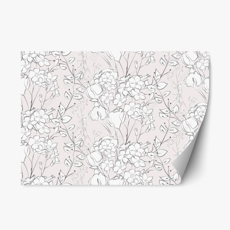Repositionierbarer Aufkleber zartes pastellblumenmuster – Wallnifity®