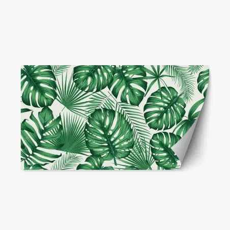 Repositionierbarer Aufkleber tropisches monstera- und palmblättermuster – Wallnifity®
