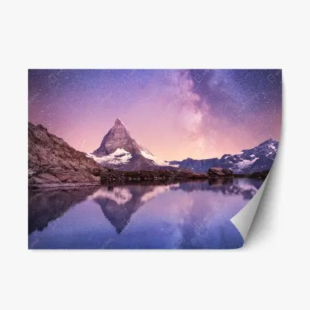 Repositionierbarer Aufkleber Matterhorn unter der Milchstraße mit spiegelung – Wallnifity®