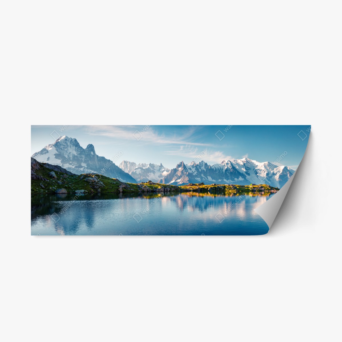Repositionierbarer Aufkleber panorama von Lac Blanc und Mont Blanc – Wallnifity®
