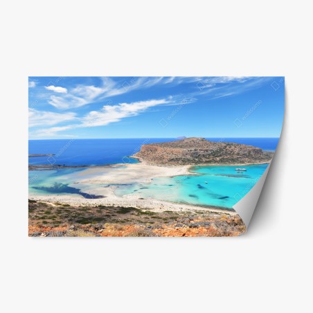 Repositionierbarer Aufkleber lagune Balos türkislandschaft, Kreta – Wallnifity®