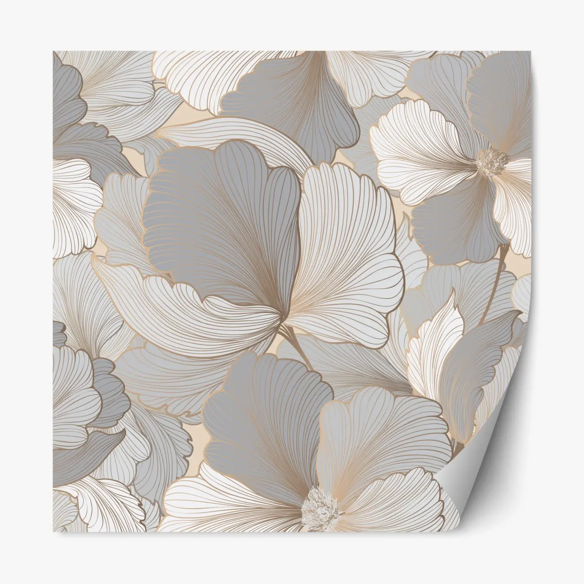 Repositionierbarer Aufkleber zartes pastell blumenmuster – Wallnifity®