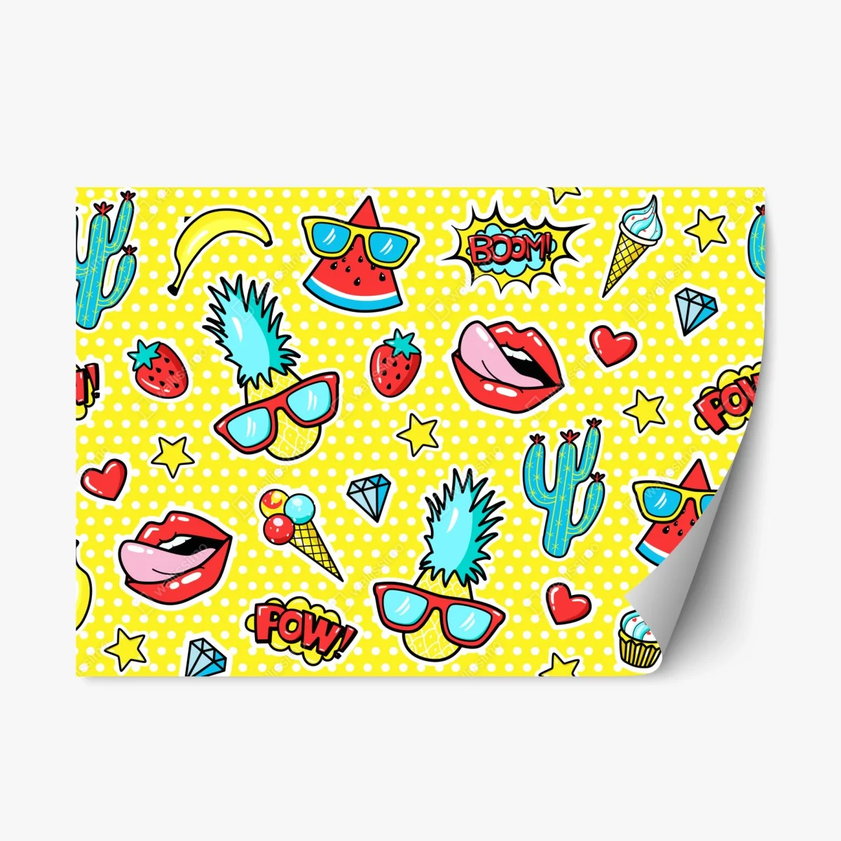Repositionierbarer Aufkleber buntes pop-art aufklebermuster – Wallnifity® Repositionierbarer Aufkleber buntes pop-art aufklebermuster – Wallnifity®