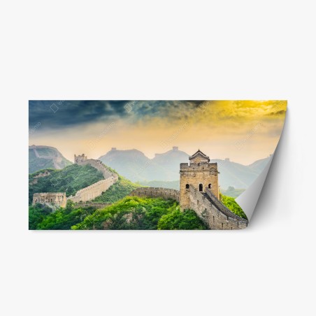 Repositionierbarer Aufkleber sonnenaufgang über der Chinesischen Mauer – Wallnifity®